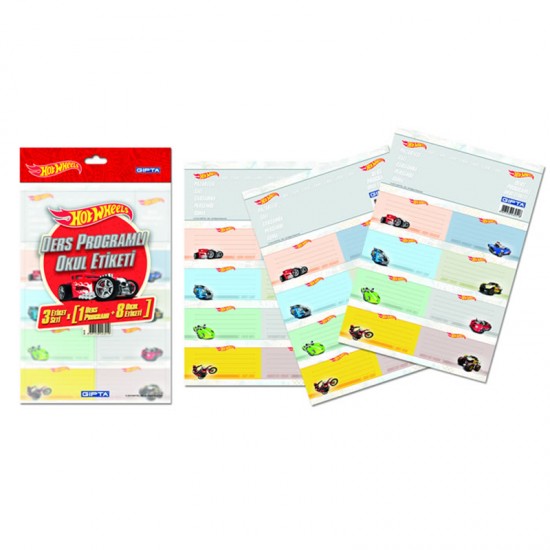 GIPTA 5410 HOT WHEELS DERS PROGRAMLI OKUL ETİKETİ 16X24 3YP