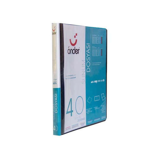 ÖNDER 1240-3 A4 ÖN CEPLİ SUNUM DOSYASI 40LI SİYAH