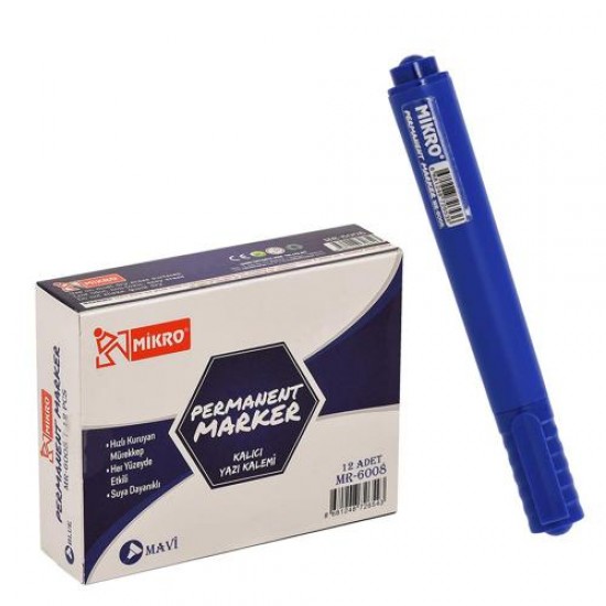 MİKRO MR6008 PERMANENT MARKÖR KESİK UÇ MAVİ