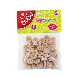 BU-BU HS0006 NATUREL DÜĞME 1.2-2.5CM 60LI PK
