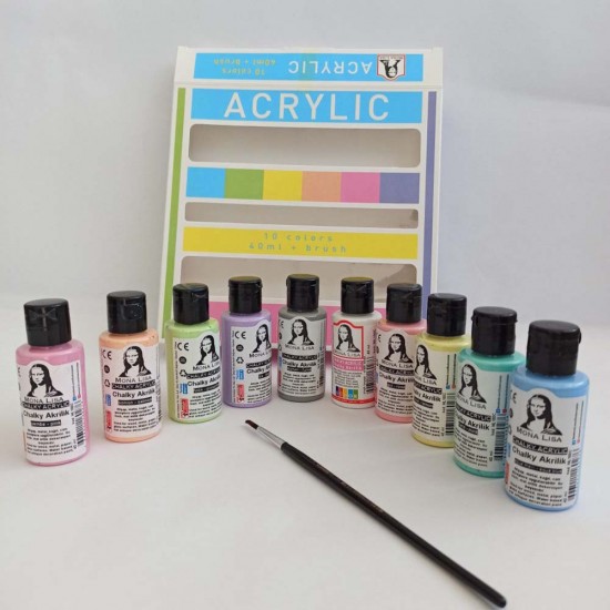 SÜDOR ML122C AKRİLİK 10 CHALK 40ML+FIRÇA SET
