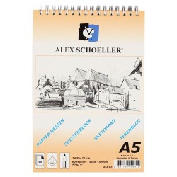 ALEX ALX-821 ESKİZ BLOK SPİRALLİ A5 60GR DİK