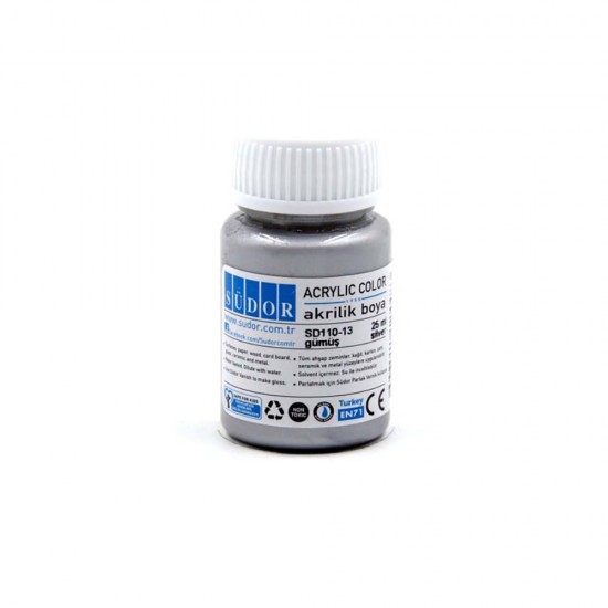 SÜDOR SD110-13 AKRİLİK BOYA 25ML GÜMÜŞ