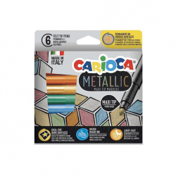 CARİOCA 43161 KEÇELİ KALEM METALİK JUMBO 6LI
