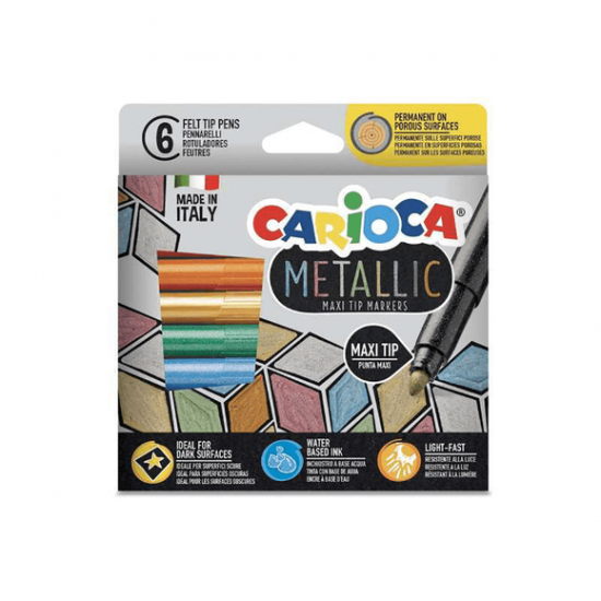 CARİOCA 43161 KEÇELİ KALEM METALİK JUMBO 6LI