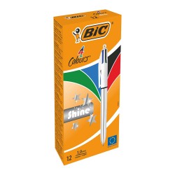 BİC 4 COLOURS TÜKENMEZ KALEM SHINE GÜMÜŞ GÖVDE 982873