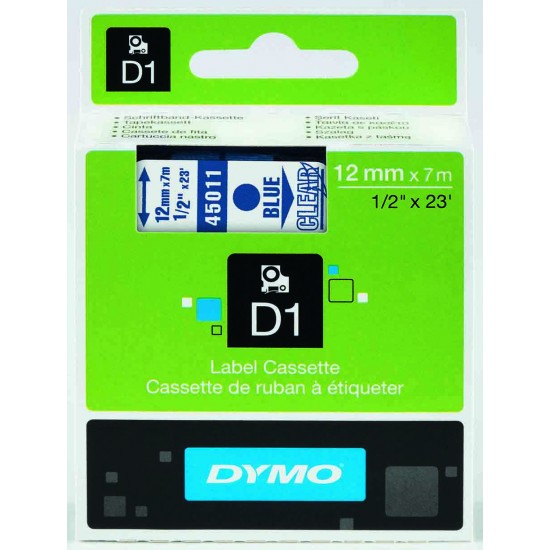 DYMO 45011 D1 YEDEK ŞERİT ŞEFFAF-MAVİ