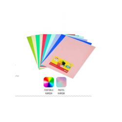MİLEO 1717 FOTOKOPİ KAĞIDI A4 80GR 50Lİ PASTEL+FOSFORLU 10 RENK