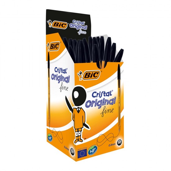 BİC CRİSTAL FİNE 08 TÜKENMEZ KALEM SİYAH 50Lİ 872731