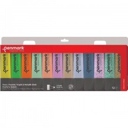 PENMARK HS-505-12NPST FOSFORLU KALEM 12Lİ ASETAT KARIŞIK RENK 3N+P+3 T+3 SS