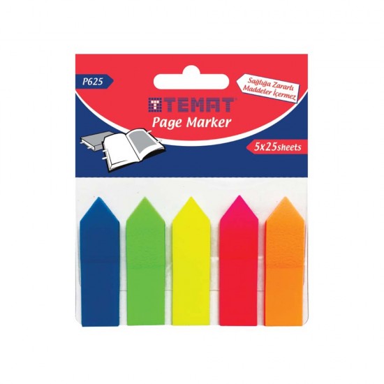 TEMAT 362002 P-625 45MMX12MM PAGE MAKER OK ŞEKİLLİ 5 RENK