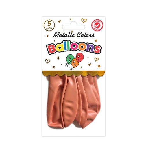 SÜSCÜ BALON 10LU PK METALİK ROSE GOLD