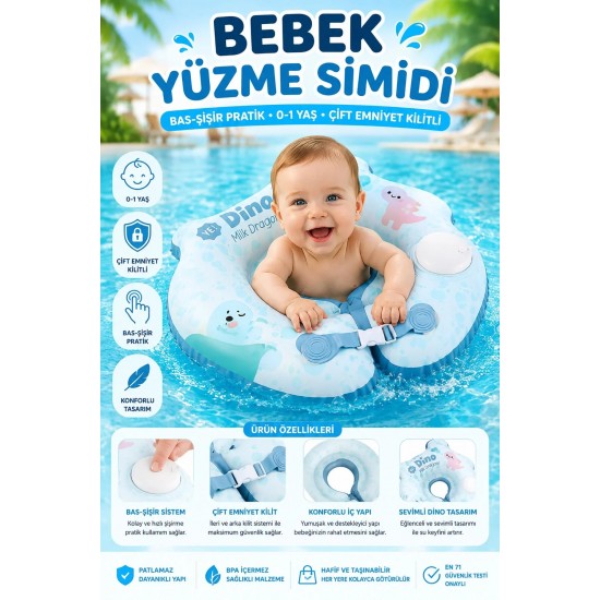 TOYFLYER POMPALI ŞİŞME BOYUN SİMİDİ DİNO NR014
