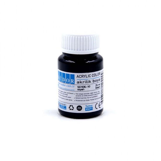 SÜDOR SD100-10 AKRİLİK BOYA 40ML ŞİŞE SİYAH