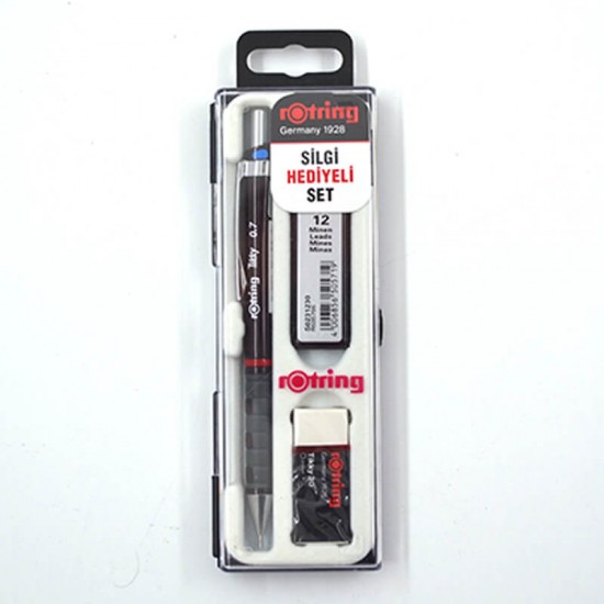 ROTRİNG 3LÜ OKUL SETİ 07MM BORDO VERSATİL+MİN+SİLGİ