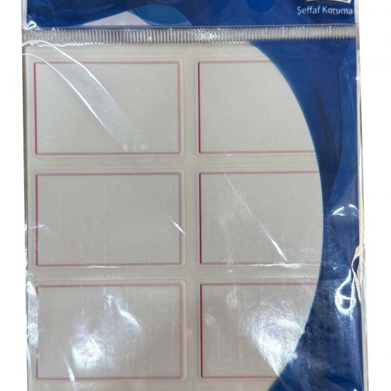 TANEX TNX-706 ŞEFFAF KORUMALI ETİKET 34X52 KIRMIZI
