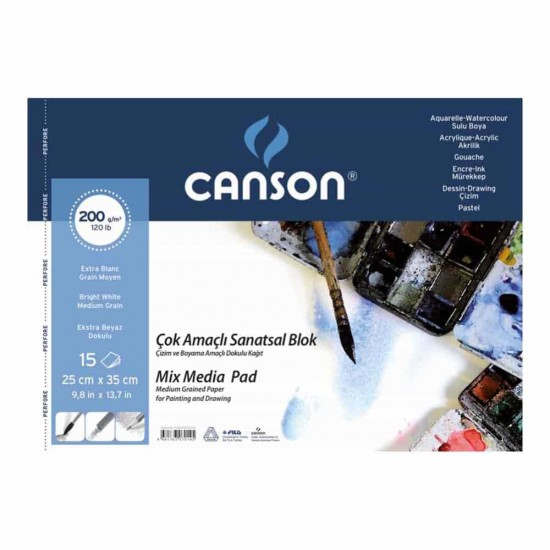 CANSON FCNS200152535 RESİM BLOK 200GR 25X35 15YP