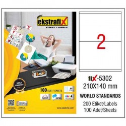 EKSTRAFİX FİX-5302 LAZER ETİKET 210X140MM