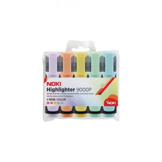 NOKİ PASTEL FOSFORLU KALEM 5Lİ PVC 9000P5PVC