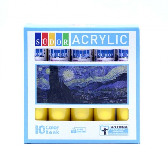 SÜDOR SD100-01 AKRİLİK BOYA 40ML ŞİŞE LİMON SARI