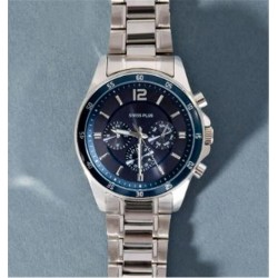 Swiss Plus Man Watch Basic Seri Model-8 ST3516AGS Lüx Blue-Silver(Kol Saati)