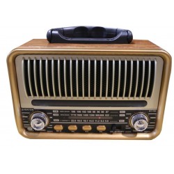 Everton Rt-769  Bluetooth Fm-Usb-Tf-Aux Solarlı,Led Işıklı  Şarjlı Nostaljik Radyo