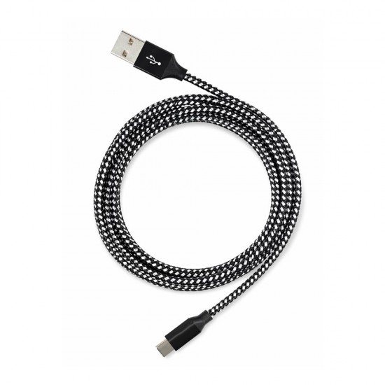 Vcom CU250 Type-C to USB 3m 15W (5V-3A) Örgülü Şarj Kablosu