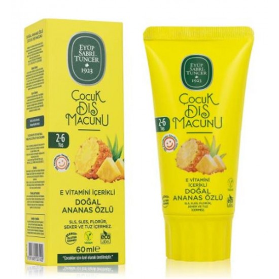 Eyüp Sabri Tuncer Doğal Ananas Özlü 2-6 Yaş Çocuk Diş Macunu 60 ml