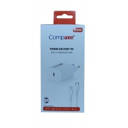 Compaxe CTA-200TI 20W 5V 3A PD Ev Şarj Kafa+Type-C Şarj Kablosu