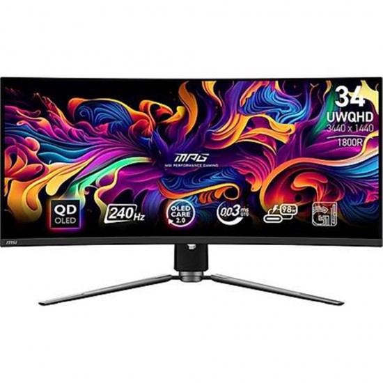 Msi 34 Mpg 341CQPX QD-OLED 3440x1440 240Hz 0.03 ms HDMI DP Type-C True Black Gaming Monitör