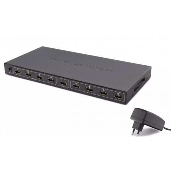 Hadron Hdx1332 8 port Hdmi Splitter 1.4V 1080P 4K 1-In 8-Out Siyah