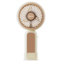 Asonic AFN21 Krem 250mAh Dahili Pil Elde Taşınabilir Masaüstü Usb Fan Şarjlı Type-c Şarj