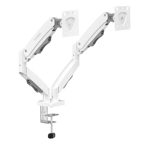 TITANPRO FL02-W 17-32 (FMK-8715) Çift Kollu Amortisörlü Monitör Standı (Beyaz)