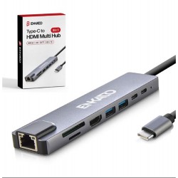 ENKADO EKD-TP42 TYPE-C TO TO HDMI 8İN 2PD+2 USB 2,0 +HDMI 4K +SD-TF+ETHERNET 100MBS