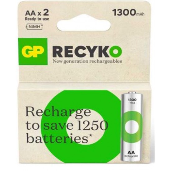 GP AA 1300 mAh Şarjlı Kalem Pil 2li Paket GP130AAHCEMTR-2GB