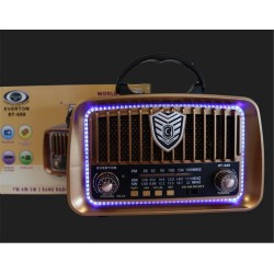 Everton RT-688 Bluetooth Usb-Micro Sd Solarlı Saatli Nostaljik Radyo