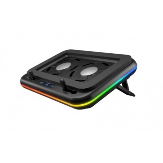 Rampage S55 Angel Siyah 5 Mod RGB 120-120mm 2 Fanlı 14-17 Led Ekranlı Notebook Soğutucu Stand
