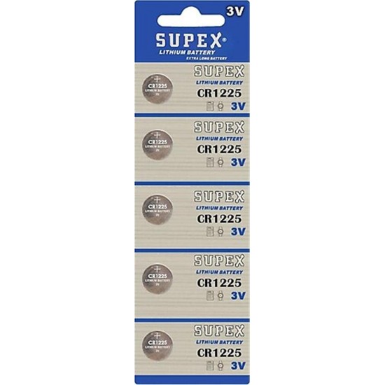 Supex CR1225-C5 3V Lityum Düğme Pil 5li Paket