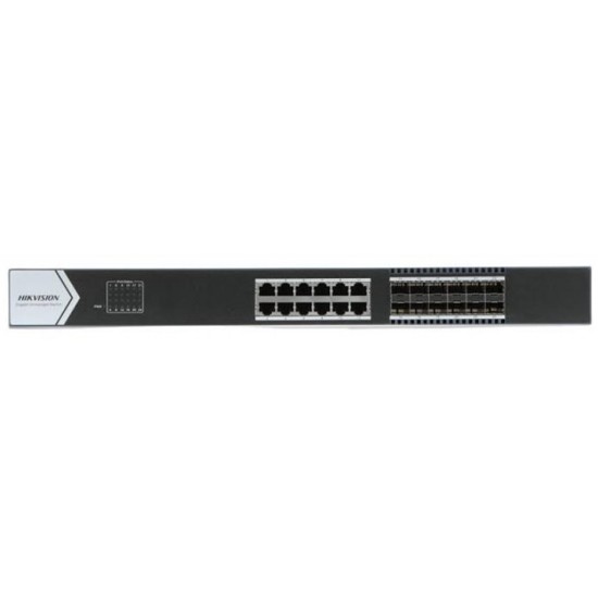 Hikvision DS-3E0524TF(B) 24 PORT(12×Gigabit RJ45 port,12×Gigabit Fiber) Switch