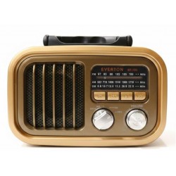 Everton Rt-877 Güneş Enerji Panelli Bluetooth Fm-Usb-Tf-Aux Şarjlı Nostaljik Radyo