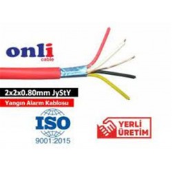 Onli ON-0208 2x2x0,80mm J-Y(st)Y...Lg CCA 100 metre Yangın Alarm Kablosu