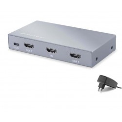 HADRON HDX1431 HDMI Splitter EDID 8K 60 Hz 1 Giriş 2 Çıkış Gri
