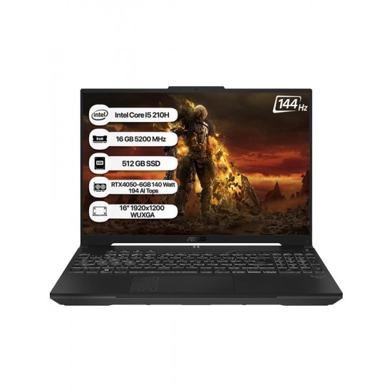Asus Tuf Gaming F16 FX607VU-RL142 I5 210H 16GB 512GB RTX4050-6GB 140W FreeDOS 16 144Hz Notebook