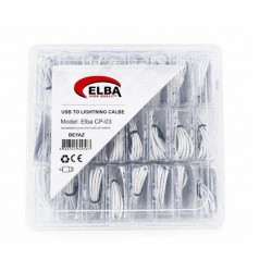 Elba CP-03 Şeffaf Kutulu Usb To Lightning 24lü Beyaz Şarj Kablosu