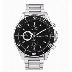 Swiss Plus Man Watch Basic Seri Model-10 ST3516AGS Lüx Black-Silver(Kol Saati)