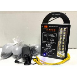 Everton Rt-999 SolarPanelli -Ledli Güneş Enerjili Radyo Usb- 3 Adet Ampul Şarjlı (Solar 9V-3.5W)