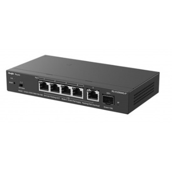 Ruijie-Reyee RG-ES206MG-P 6 Port 10-100-1000Mbps Multi-Gigabit Yönetilebilir Switch 4Port POE+70W