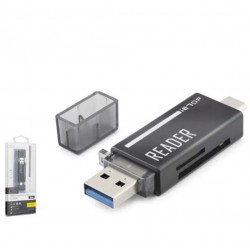 iETOP TC306AC USB Type-C 3.2 Gen1 Kart Okuyucu SD MicroSD 5 Gbps Siyah