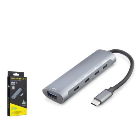 HADRON HDX7895 Type-C 3.2 Gen2 PD Hub 5 Port 10 Gbps 100W Gri