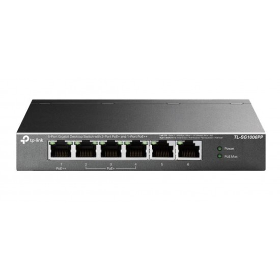Tp-Link TL-SG1006PP 5 Port 4 Port Poe+ 10-100-1000 Mbps Switch Çelik Kasa